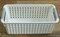 White Rectangular Plastic Shelf Organizer Basket with Handles